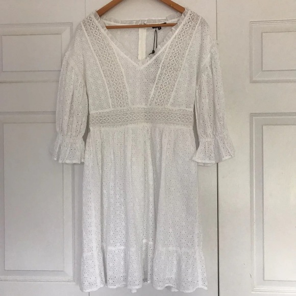 Love Sam White Eyelet Cottagecore Dress - Picture 3 of 7